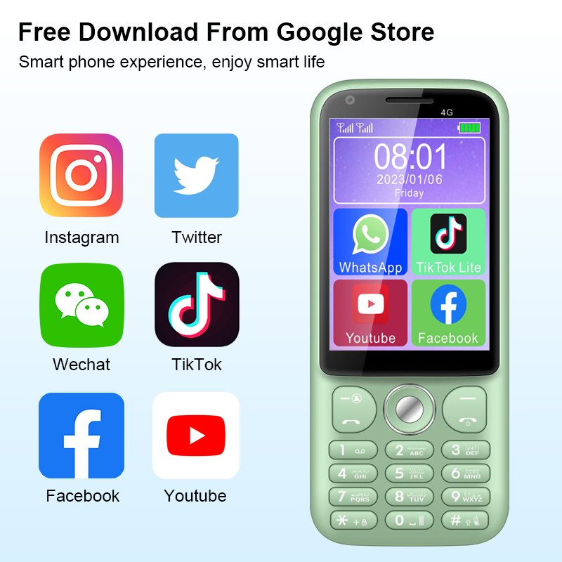 3.5 Inch Small Feature Phone Earphone Low Radiation Call Recording 2 Sim Mini Mobile Phone With Camera