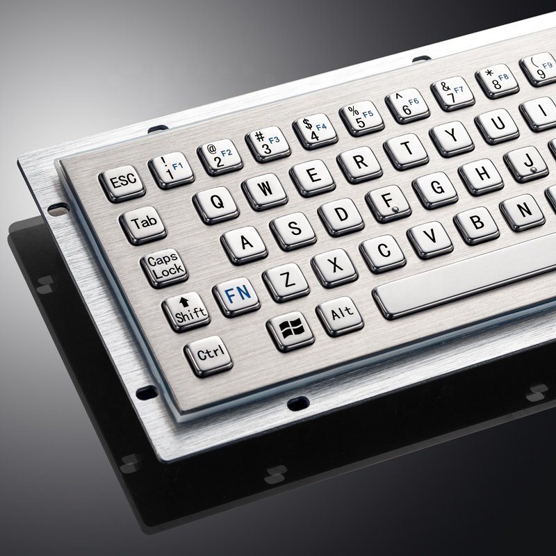 IP65 Rugged Waterproof Metal Stainless Steel Industrial Keyboard With Trackball Mouse Keypad For Kiosk CNC Mill
