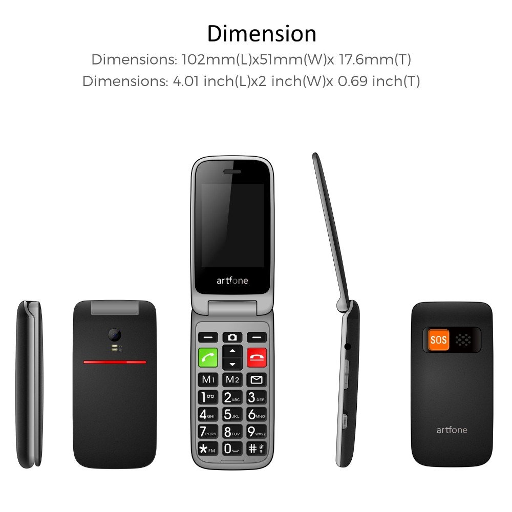 MTK 2G Senior Flip Phone with S0S key/Dual SIM card big font big speaker long standby