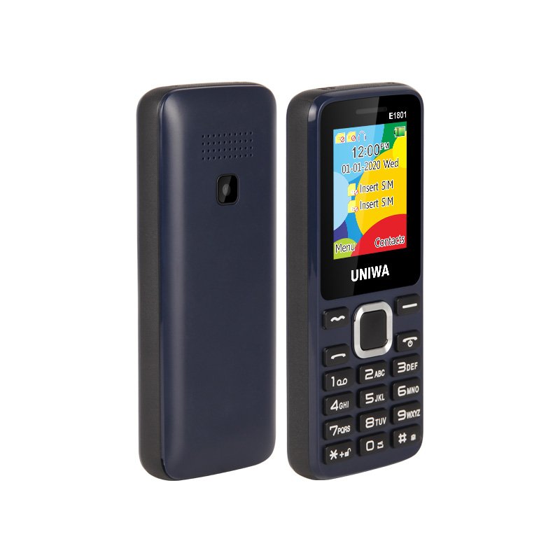 UNIWA E1801 1.77 inch TFT Screen Dual SIM Card 2g feature phones low price china telefono basic keypad mobile phone