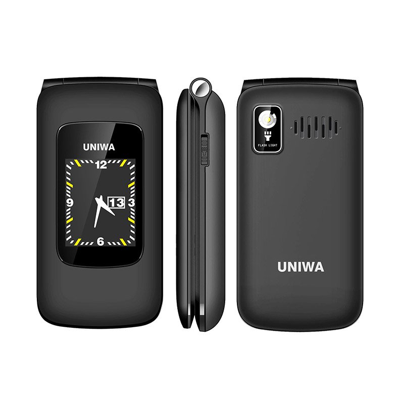 UNIWA F106 2024 Retro Flip Phone with T9 Keypad 1600mAh Battery and No Camera
