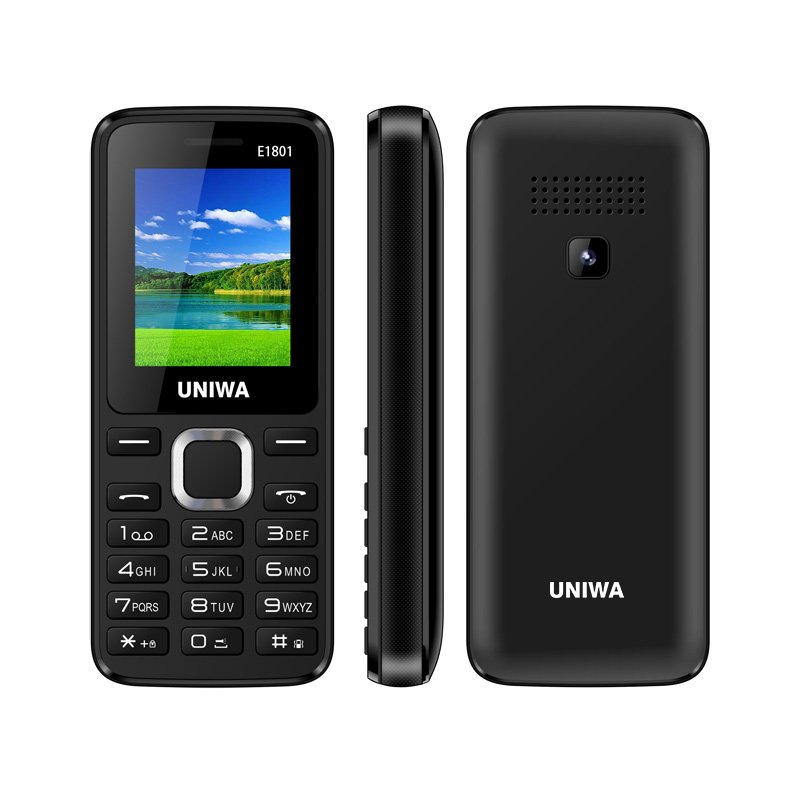 UNIWA E1801 low price 1.77 inch dual sim dual standby 2g feature cellphone senior keypad mobile phone