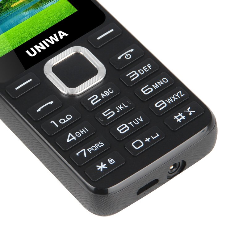 UNIWA E1801 low price 1.77 inch dual sim dual standby 2g feature cellphone senior keypad mobile phone