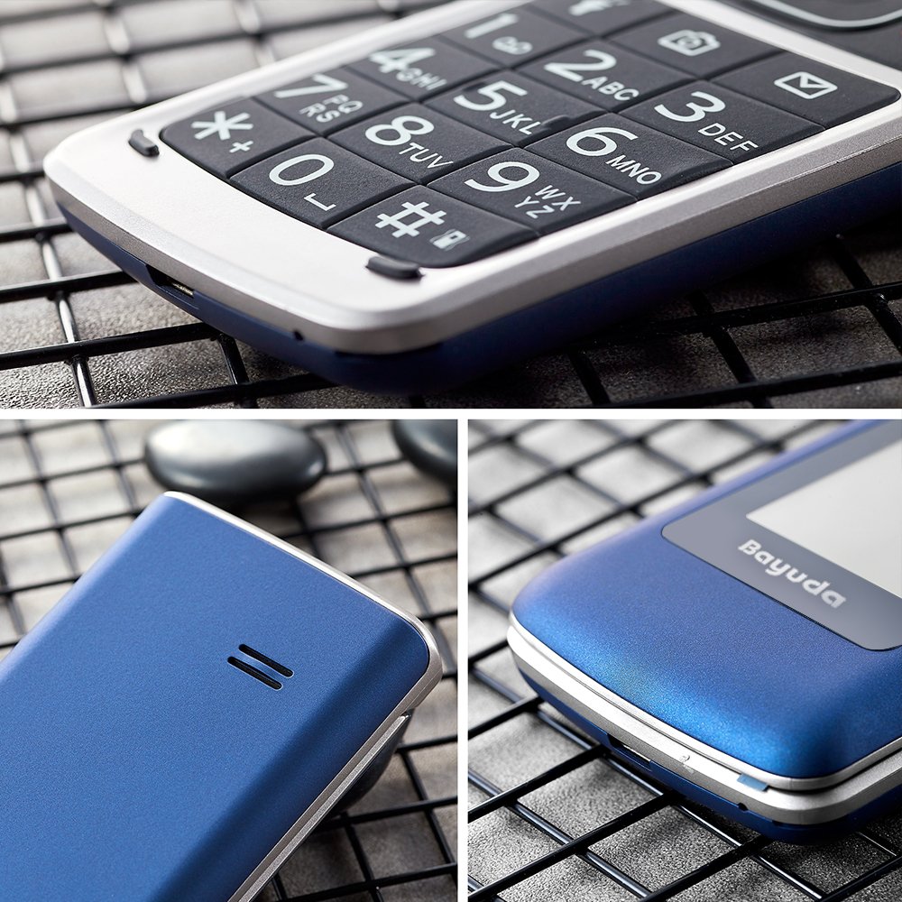 2g feature phone flip phone with led display metal body sos and big keypad buttons for sale