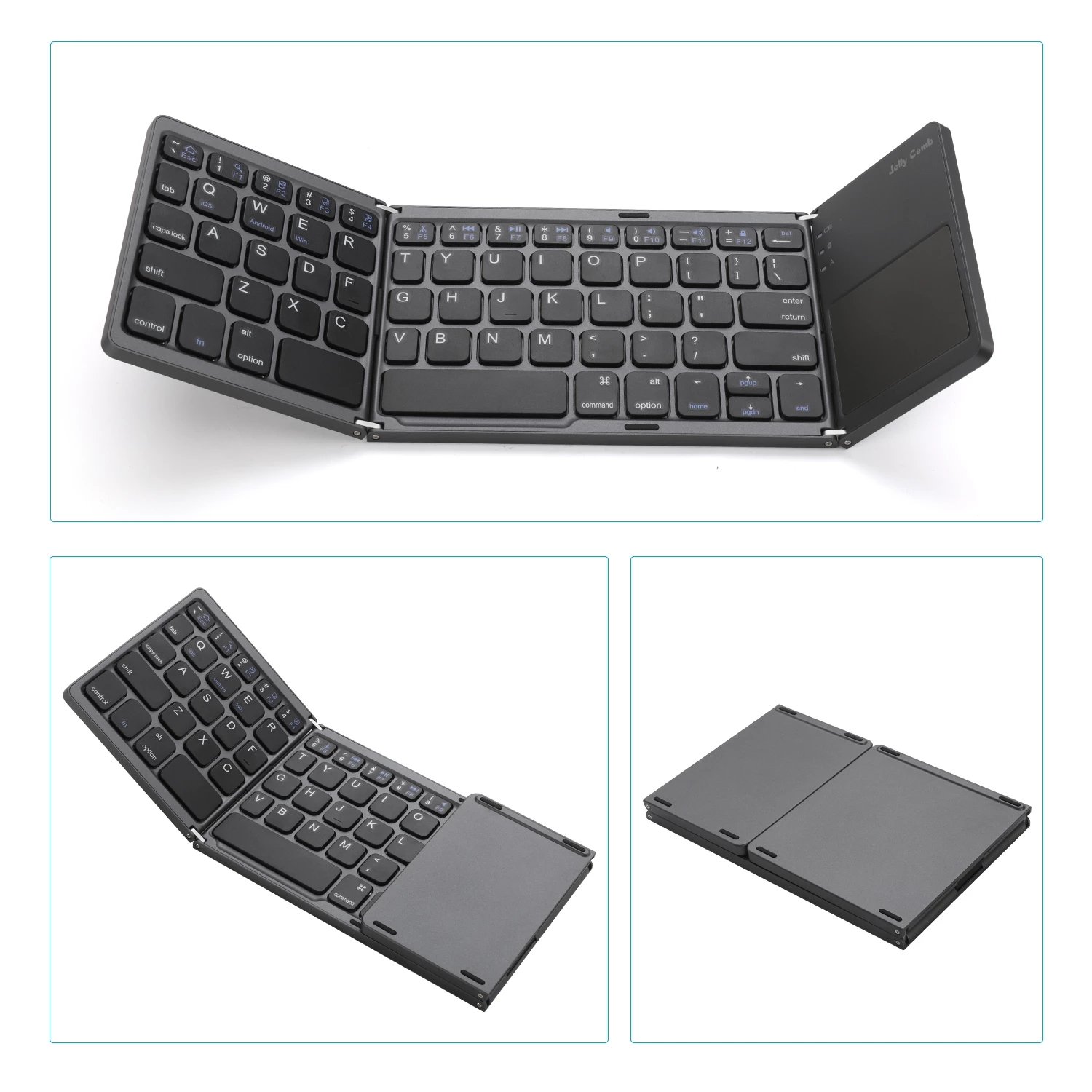 Hot selling Foldable Rechargeable Portable Mini Wireless Keyboard With Touchpad Mouse For PC Tablet mobile phone