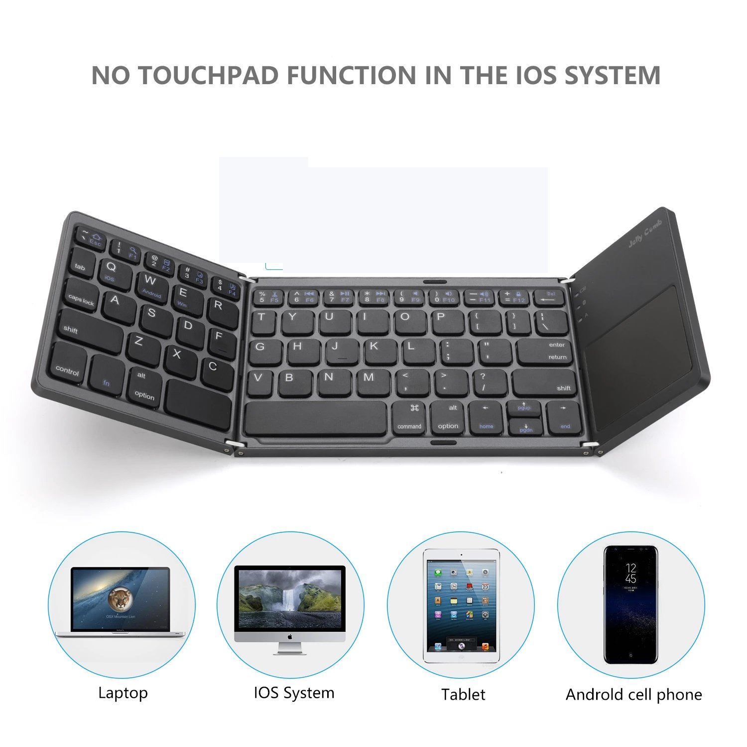 Hot selling Foldable Rechargeable Portable Mini Wireless Keyboard With Touchpad Mouse For PC Tablet mobile phone