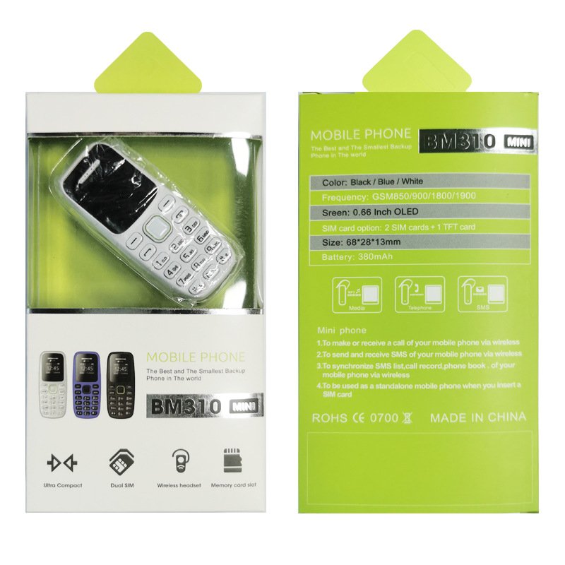 BM310 Cross border Foreign Trade Non Smart Small Phone Wireless Bluetooth Mini Dual Card Dual Standby Student Function Phone