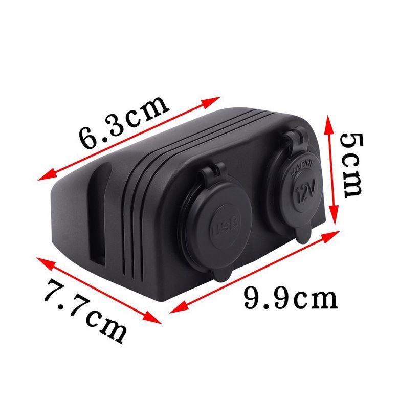 New tent car recreational vehicle yacht modified dual USB4.2A with LED light cigarette lighter car charger