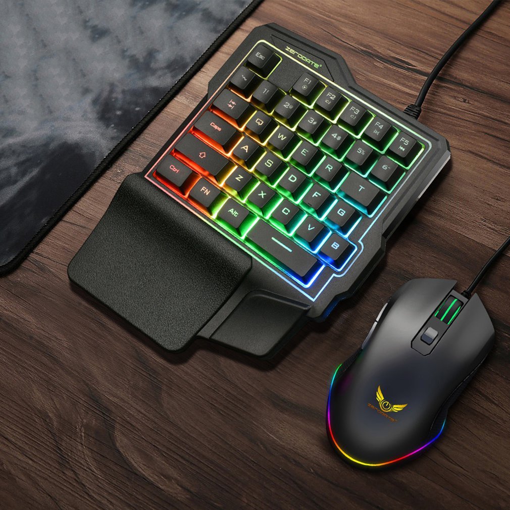 Hot Selling K7 One-handed LED Color Backlight Mechanical Gaming Keyboard Portable Mini Gaming Keypad for LOL/PUBG