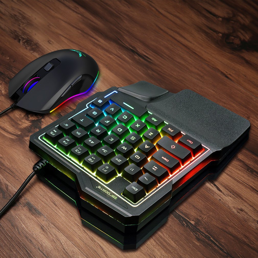 Hot Selling K7 One-handed LED Color Backlight Mechanical Gaming Keyboard Portable Mini Gaming Keypad for LOL/PUBG
