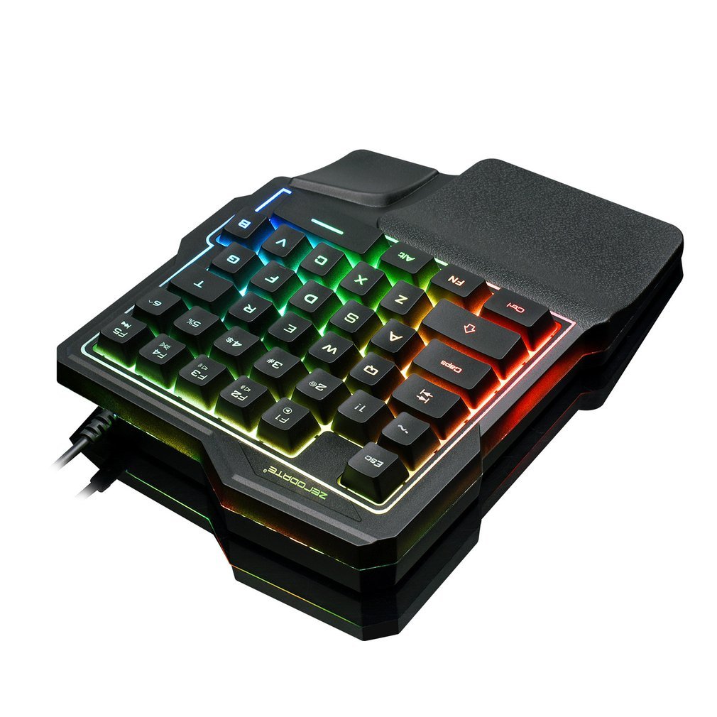 Hot Selling K7 One-handed LED Color Backlight Mechanical Gaming Keyboard Portable Mini Gaming Keypad for LOL/PUBG