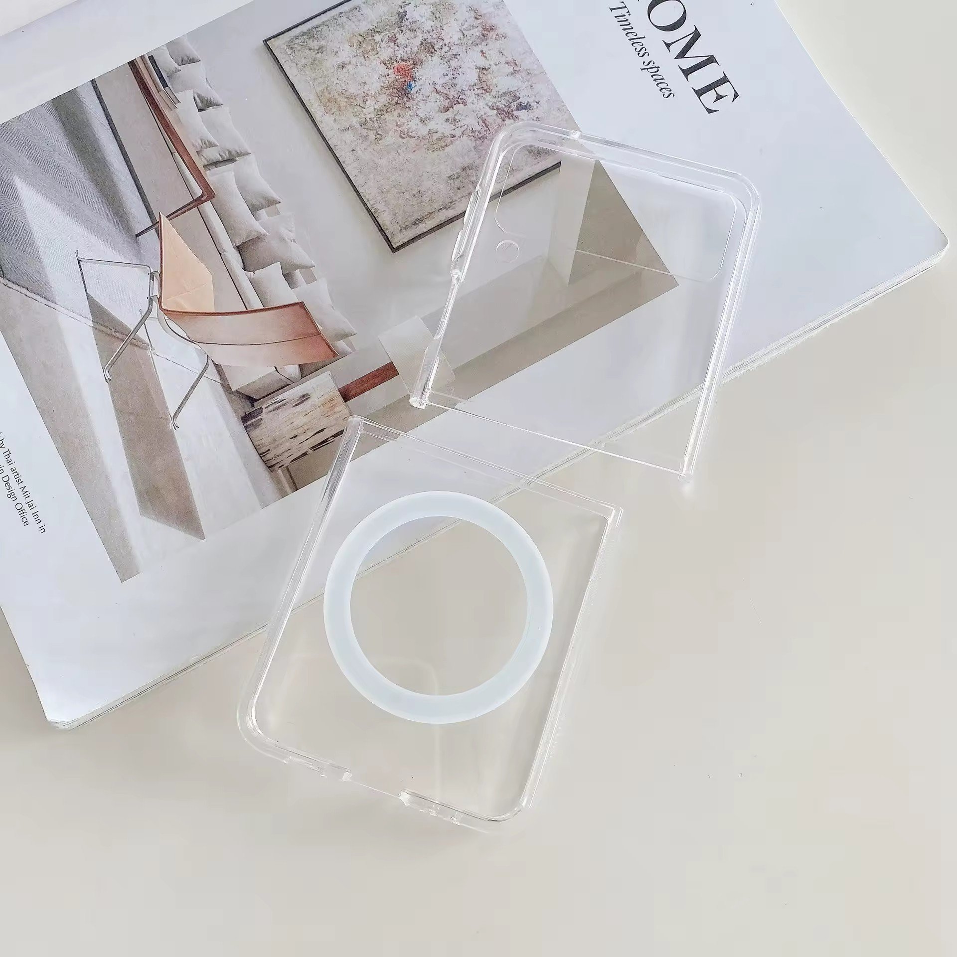 Transparent Magnetic Case for Samsung Galaxy fold 6 5 4 3 5G Phone Case with Magnet for Samsung Z Flip 6/Z Flip 5 4 3