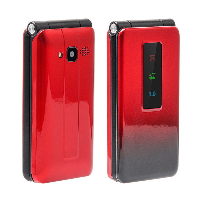 Original UNIWA T320E 2.4 Inches Unlocked Feature Handphone Flip Keypad Mobile Phones