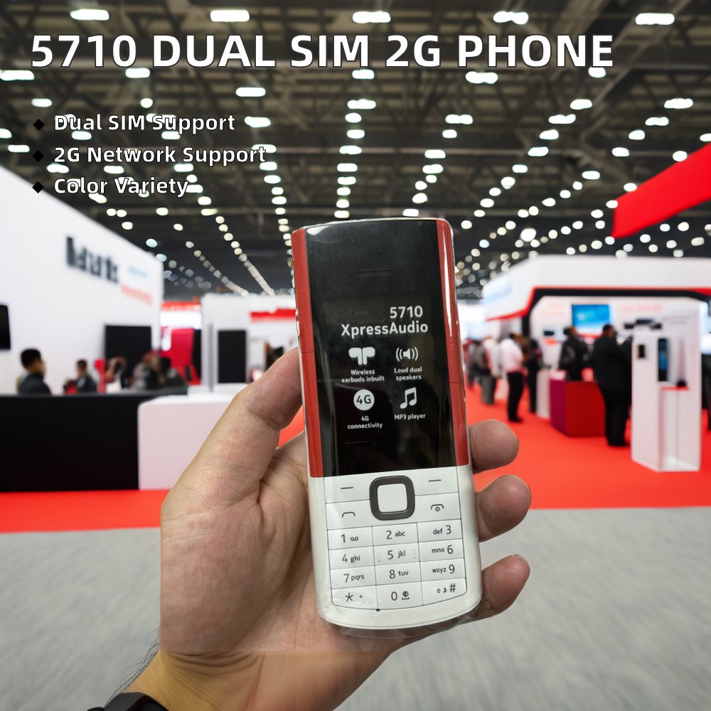 5710 (2022 Version) Dual Sim Card Standby 2G Keypad Mobile Phone Keyboard Feature Supports Spanish French German New Used FM