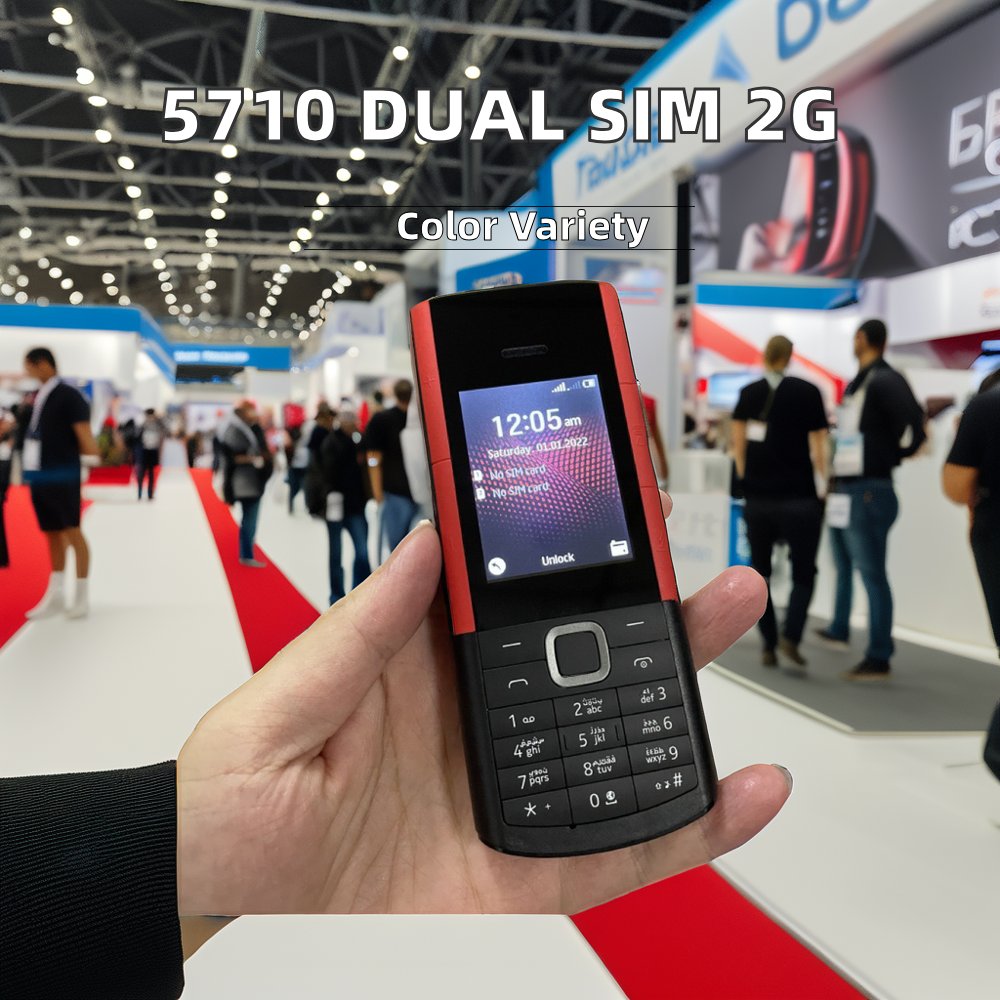 5710 (2022 Version) Dual Sim Card Standby 2G Keypad Mobile Phone Keyboard Feature Supports Spanish French German New Used FM
