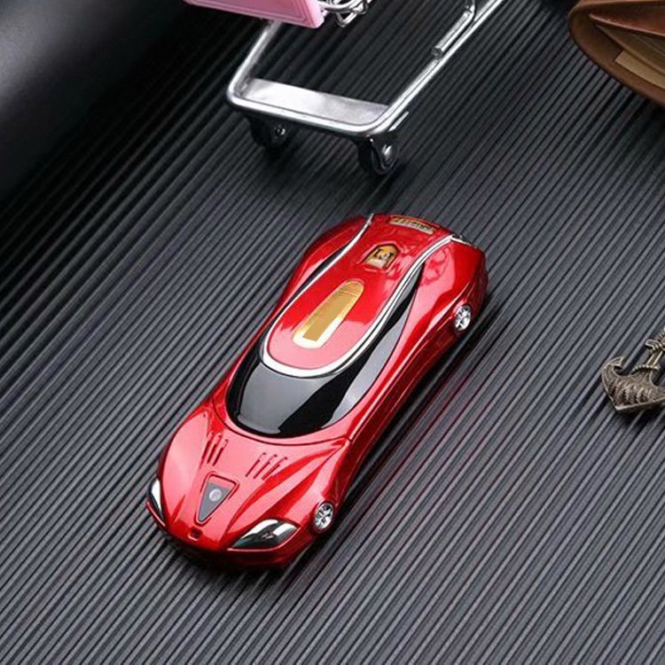 High Quality Custom Car Shape Cellphone F1 Dual Sim Card 1000mah Led Light Cute Phone