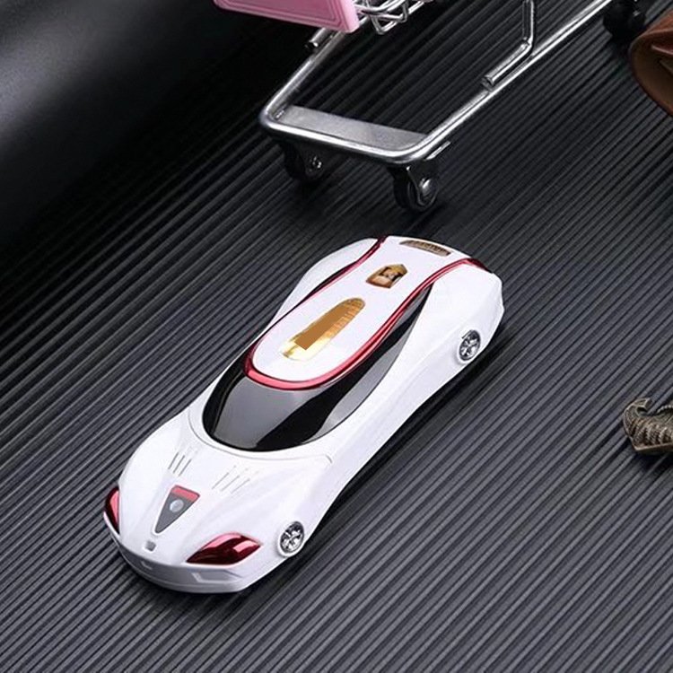 High Quality Custom Car Shape Cellphone F1 Dual Sim Card 1000mah Led Light Cute Phone