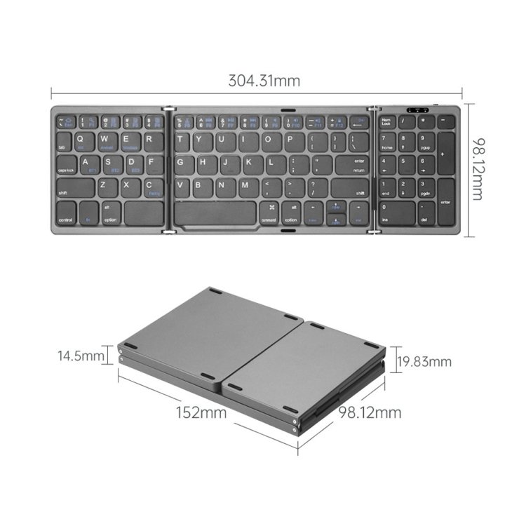 Rechargeable B089T Office Folding Wireless Keyboard with Touchpad For Laptop Mobile Phone Pad Computer