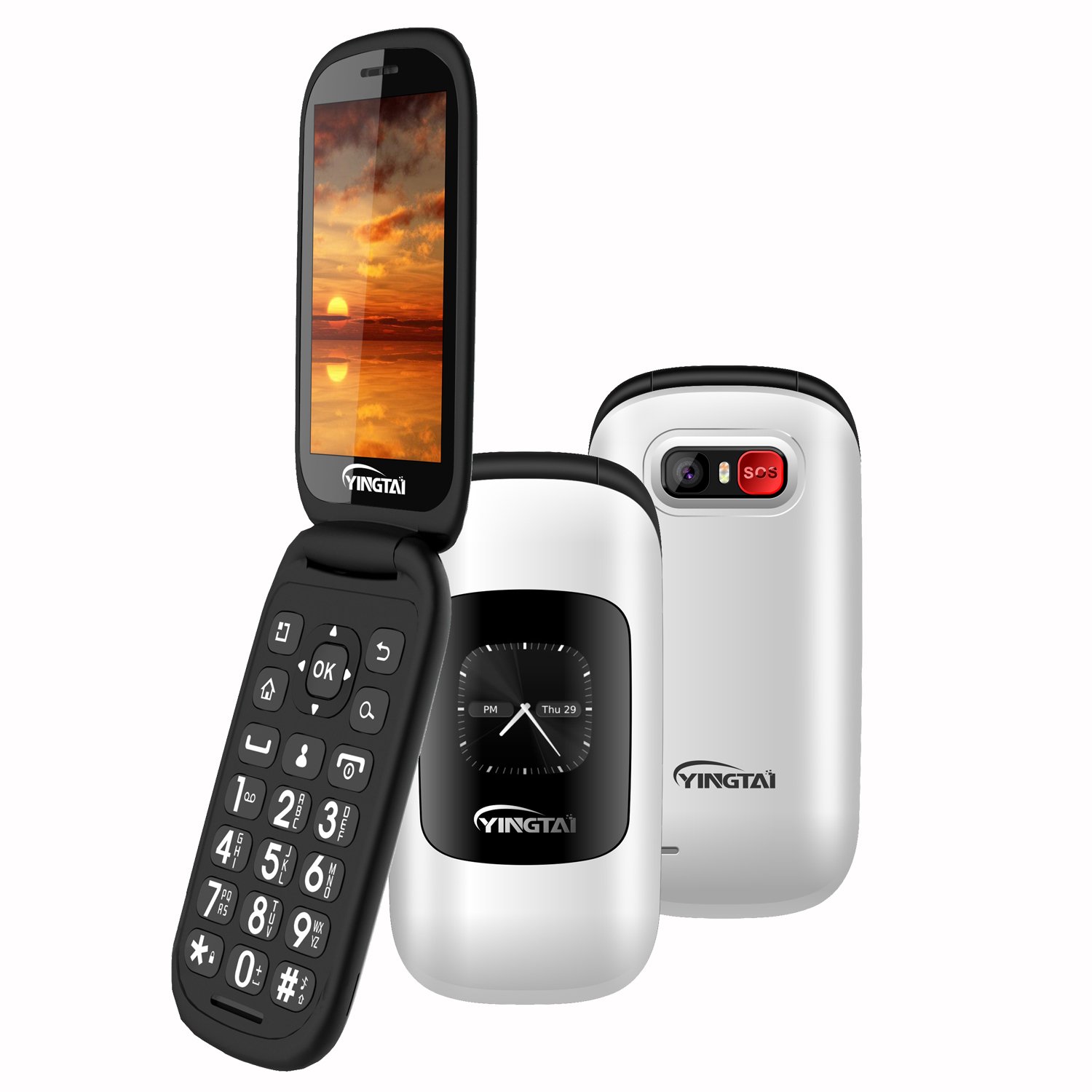 IPS Touch Screen 4G MTK Flip Androids Phones Unlocked Dual Sim Senior Phone