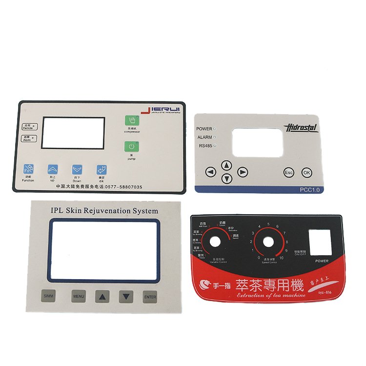 factory Custom 3MS adhesive outdoor sunscreen pc/pet label Graphic overlay front control panel button membrane switch keyboard