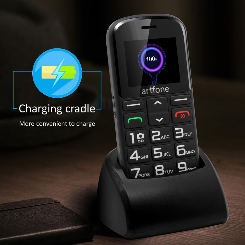 CS182 MTK 2G Senior Phone With SOS Key Dual SIM with Charging Cradle big speaker long standby