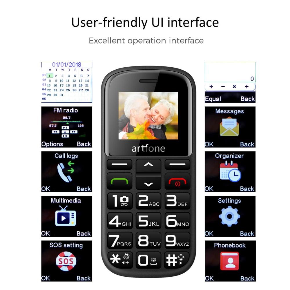 CS182 MTK 2G Senior Phone With SOS Key Dual SIM with Charging Cradle big speaker long standby
