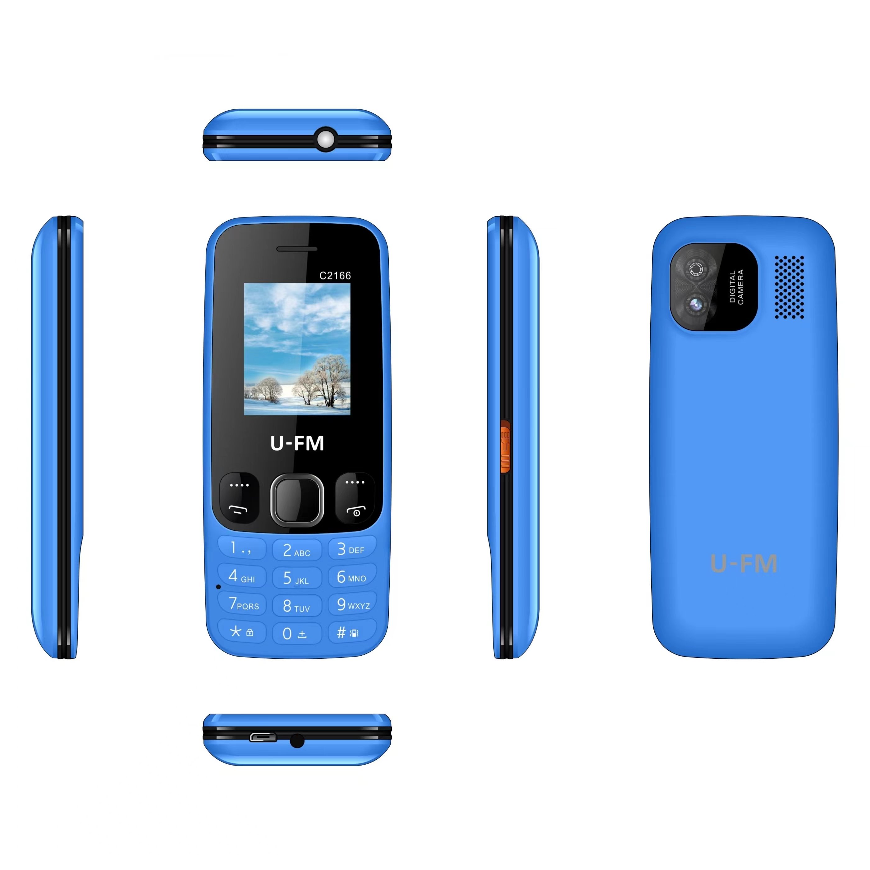 1.77 Inch Triple SIM Key Function Feature Phone 600mah Battery New 2g GSM Button Mobile Phones