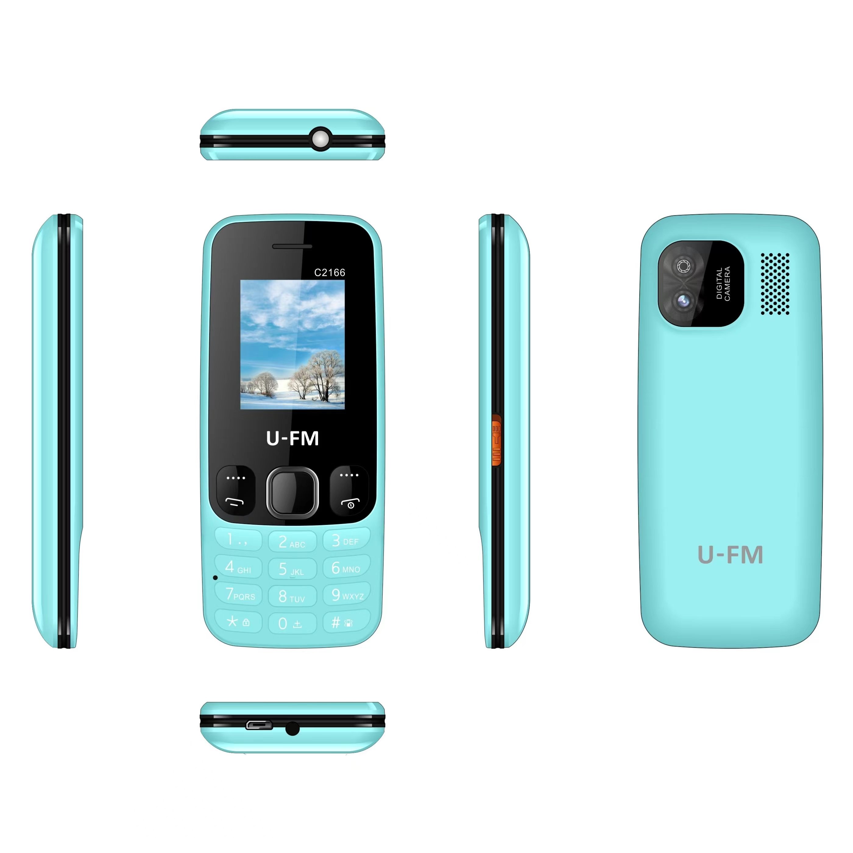 1.77 Inch Triple SIM Key Function Feature Phone 600mah Battery New 2g GSM Button Mobile Phones