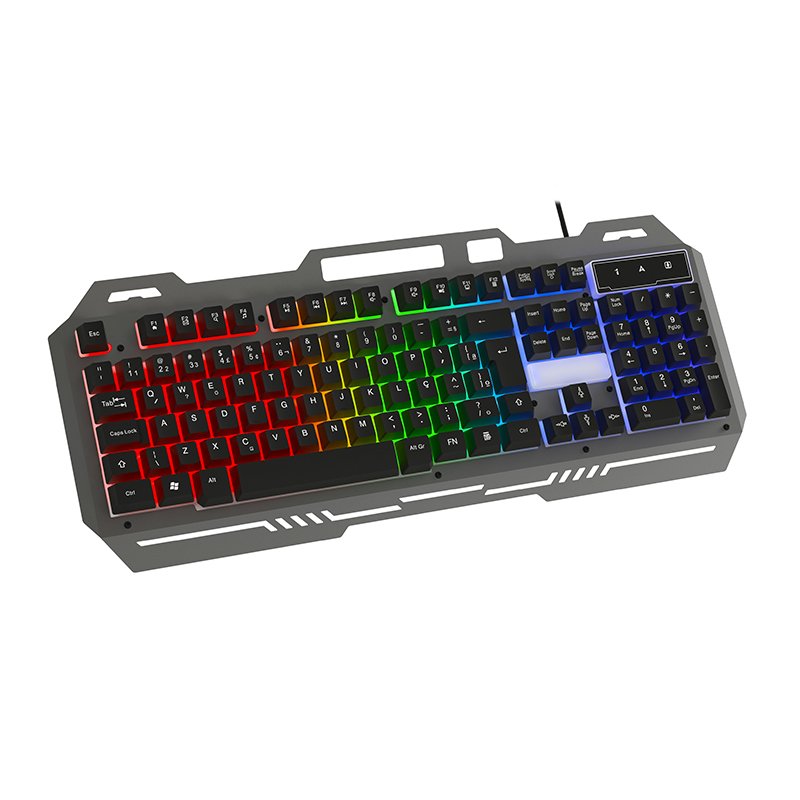 OEM Logo Printing USB LED Backlit Gamer Keyboards USB Wired Keyboard Computer Game Keyboard with phone hole For PC Laptop