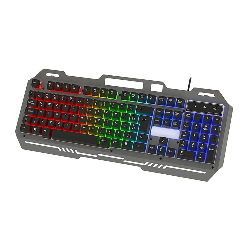 OEM Logo Printing USB LED Backlit Gamer Keyboards USB Wired Keyboard Computer Game Keyboard with phone hole For PC Laptop