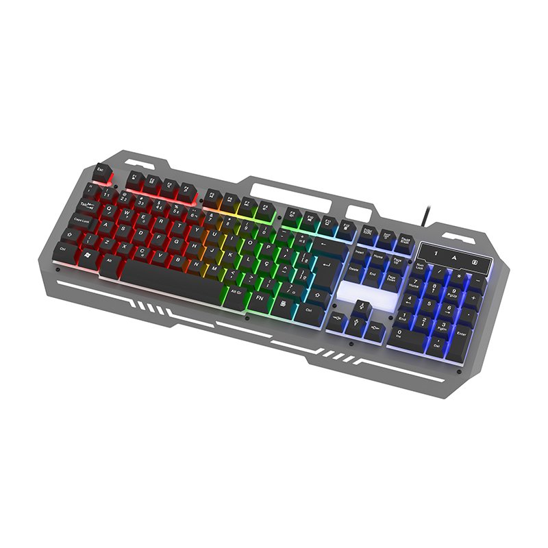 OEM Logo Printing USB LED Backlit Gamer Keyboards USB Wired Keyboard Computer Game Keyboard with phone hole For PC Laptop