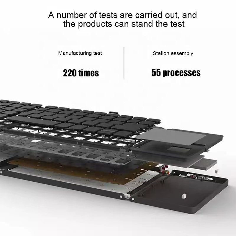 Foldable BT Keyboard with Touchpad Wireless 140mAh Rechargeable Folding Mini Keyboard For Windows Android IOS MAC
