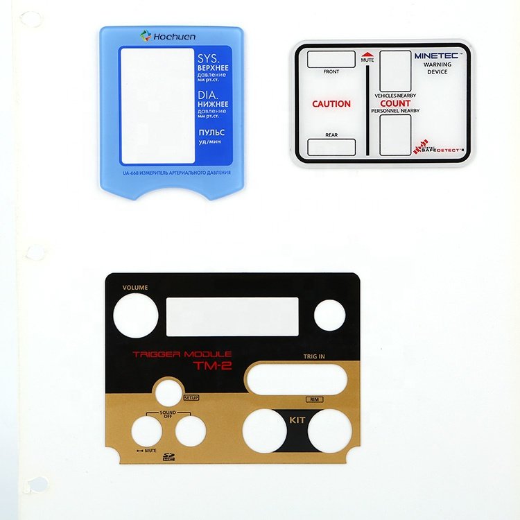 Custom Printing PMMA PET PC Label Stickers Membrane Keypad Front Control Panel Keypad Graphic Polyester Overlay