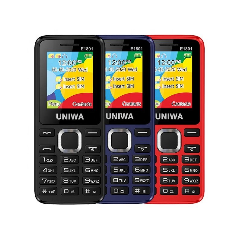 UNIWA E1801 Ready To Ship 1.77 Inch Screen Non-slip Design Telephone 800mAh Battery Low Price In Stock Keypad Phones
