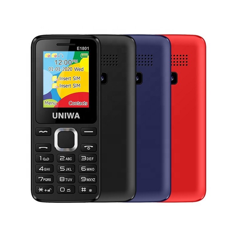 UNIWA E1801 Ready To Ship 1.77 Inch Screen Non-slip Design Telephone 800mAh Battery Low Price In Stock Keypad Phones