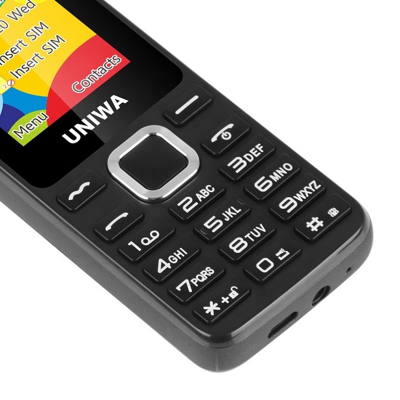 UNIWA E1801 Ready To Ship 1.77 Inch Screen Non-slip Design Telephone 800mAh Battery Low Price In Stock Keypad Phones