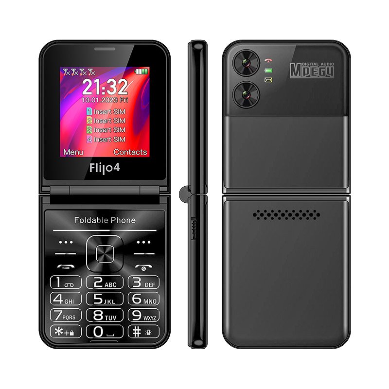 4 SIM Cards 2.55 Inches UNIWA F265 Folding MobilePhone Feature Phone Keypad cellphones
