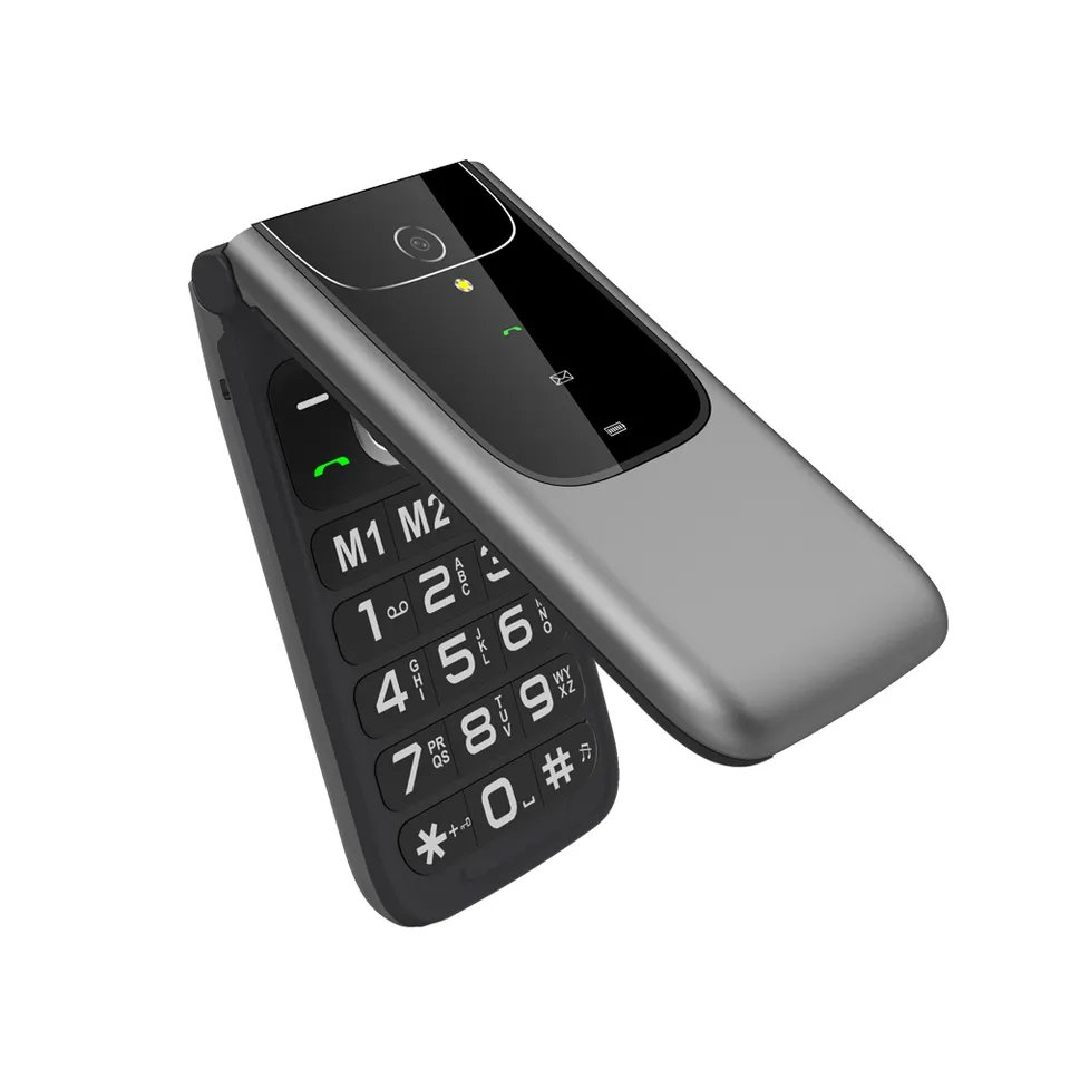 Big Font Big Button 2G Flip Cellphone Keypad SOS Old Basic Classic Senior Fold Cell Mobile Feature Phone