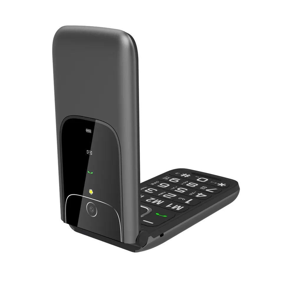 Big Font Big Button 2G Flip Cellphone Keypad SOS Old Basic Classic Senior Fold Cell Mobile Feature Phone