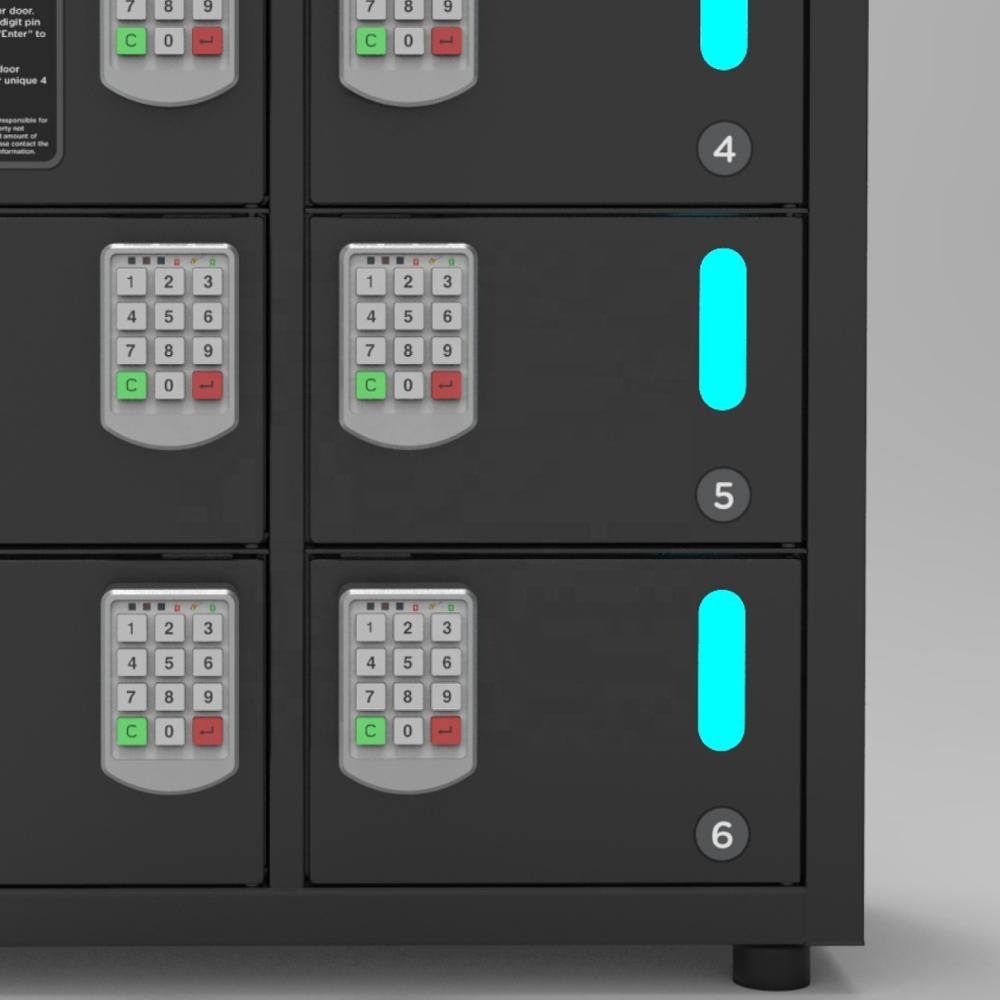 Y2 Power 8 bay charging locker with keypad system PL-P08A-Y2 High quality charging kiosk cabinet with 3-in-1 charging cable