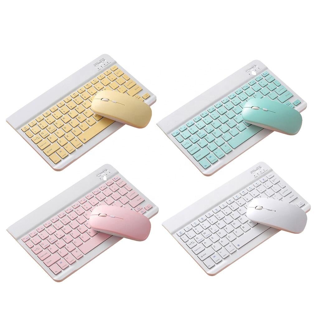 Best quality cheap price mini rechargeable bluetooth wireless BT keyboard and mouse set for tablet pc laptops mobile phones