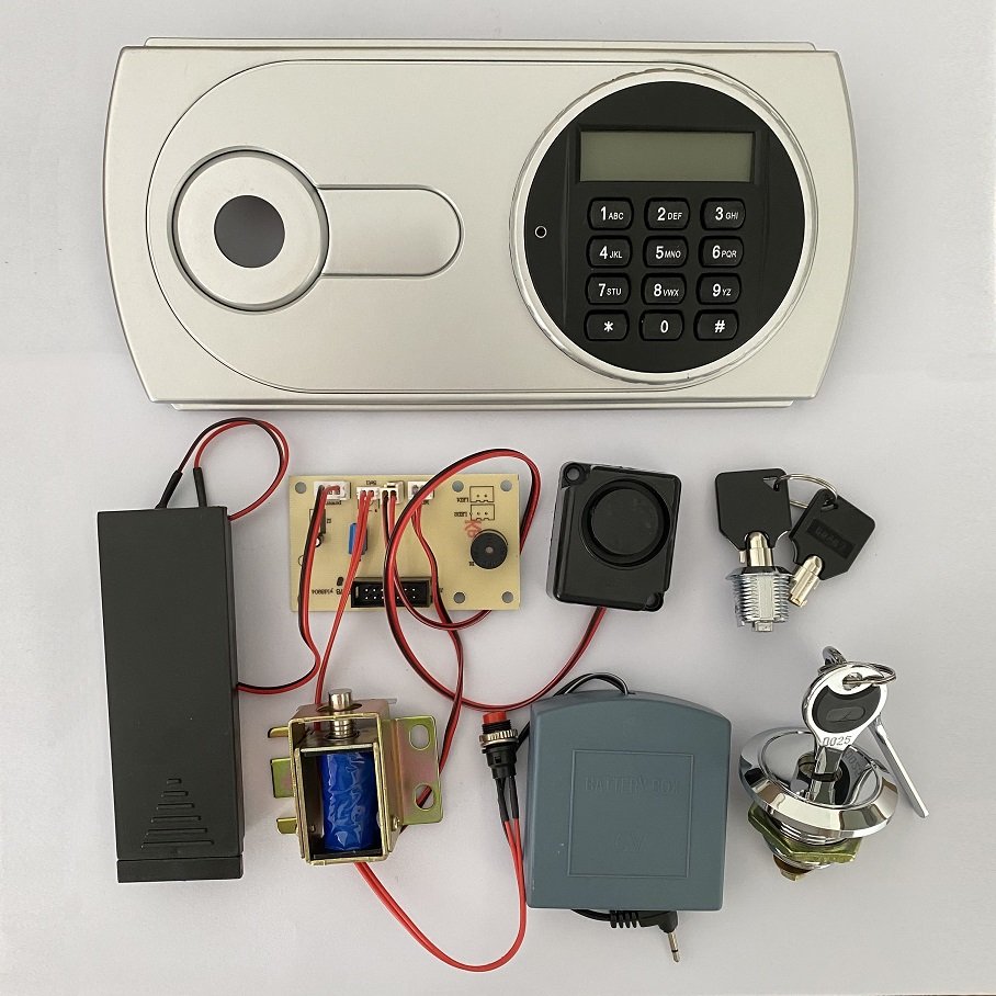 Biometric Fingerprint & Key Access Steel Door Cylinder Electronic Digital Keypad Safes Box Lock Spare Parts