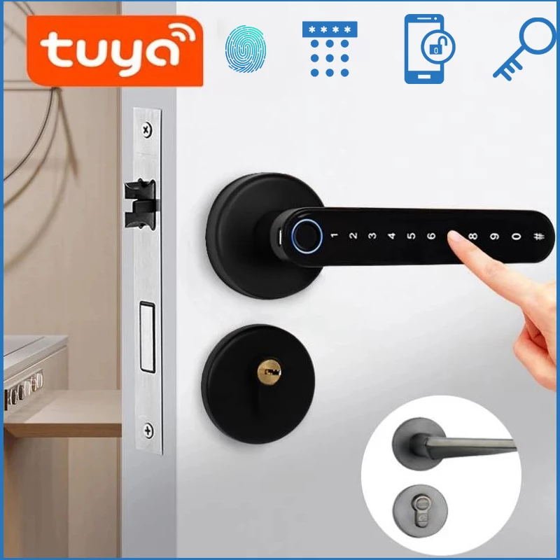 Smart Door Lock Fingerprint Door Lock Bluetooth-compatible Keyless Entry Electronic Door Knobs Lock Fingerprint Security