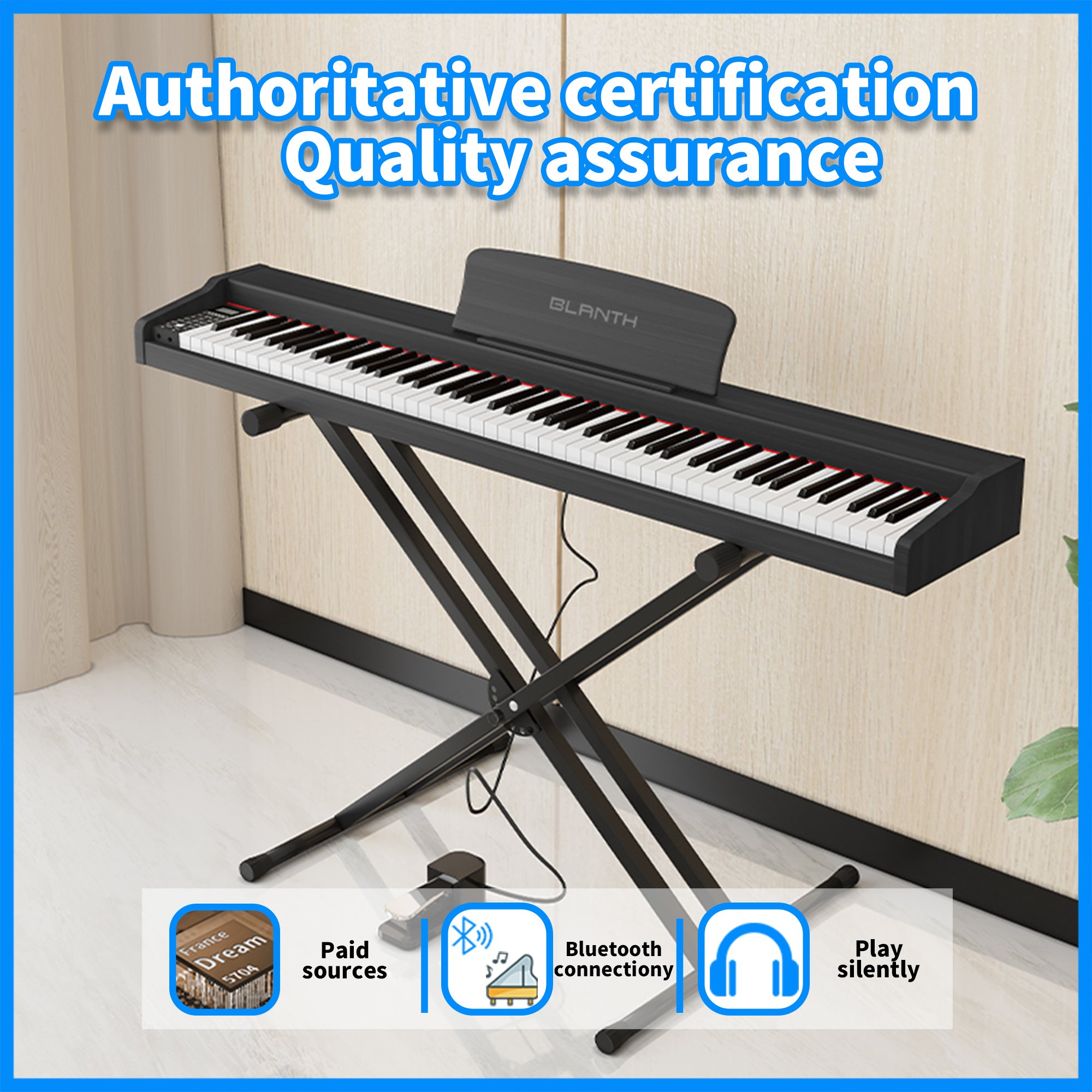 BLANTH Musical Instrument Piano Digital Piano Portable 88 Keys Digital China Keyboard Piano Keyboard