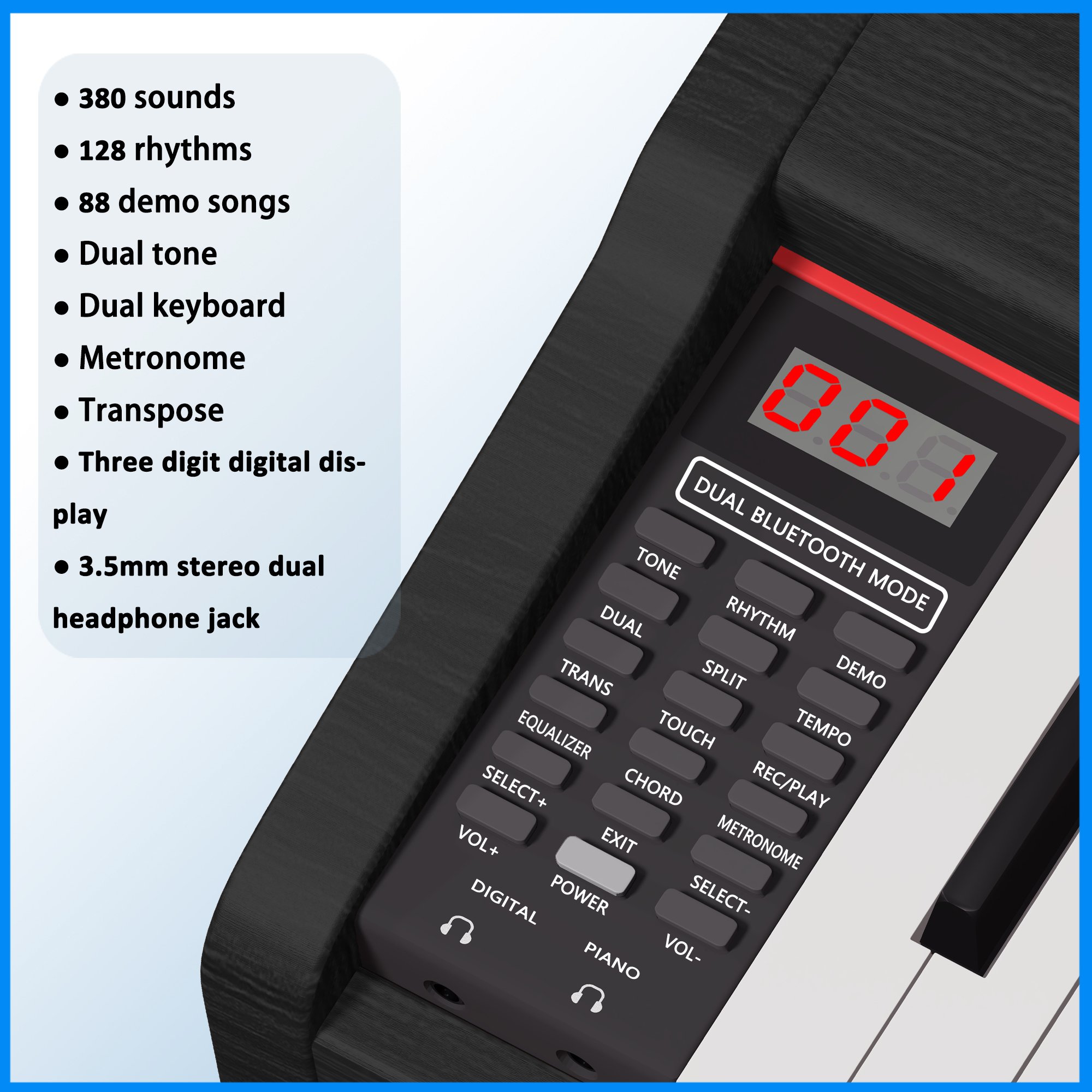 BLANTH Musical Instrument Piano Digital Piano Portable 88 Keys Digital China Keyboard Piano Keyboard
