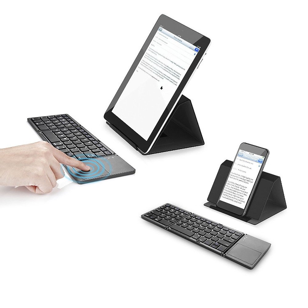 Rechargeable BT Wireless Folding Keyboard Portable Mini Foldable Wireless BT Keyboard for iPad mobile phone