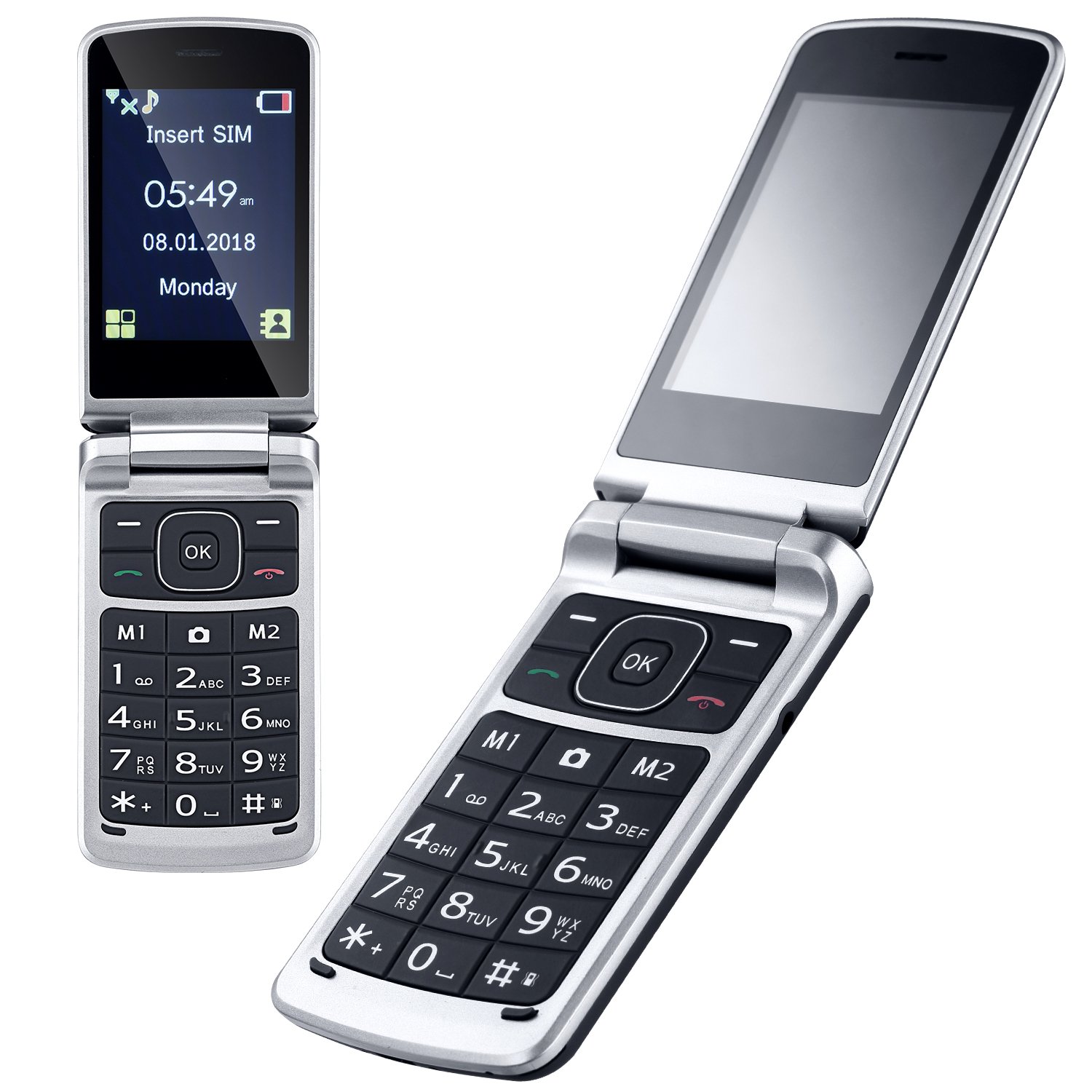 2.8 inch D260 Keypad Folding Mobile Phone 2G Senior Phones with Camera