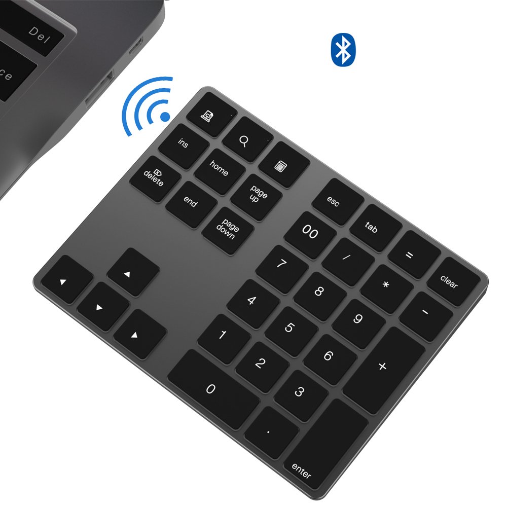 Scissor Structure CNC Aluminum Alloy Case Slim ergonomic wireless digital Numeric blue tooth Keypad keyboard