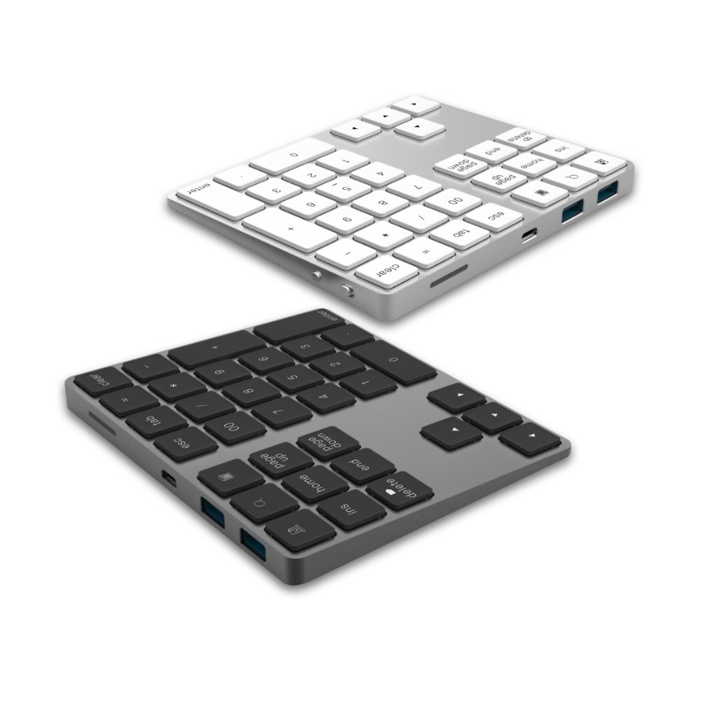 Scissor Structure CNC Aluminum Alloy Case Slim ergonomic wireless digital Numeric blue tooth Keypad keyboard
