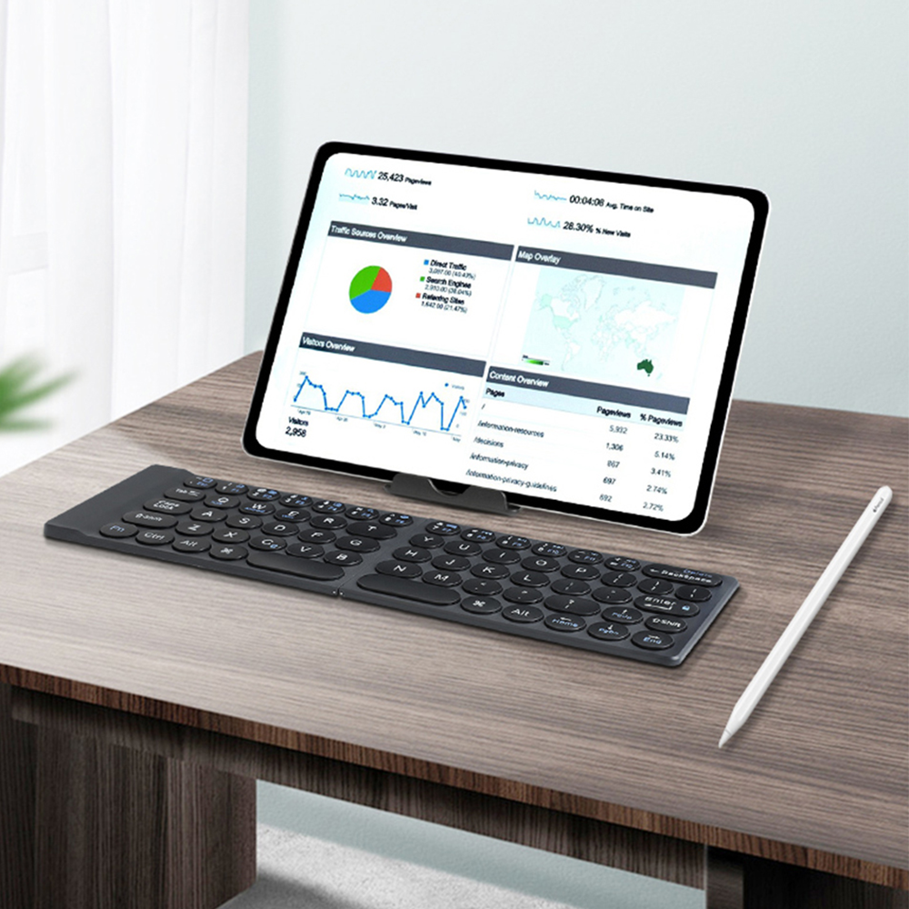 Foldable bluetooth mini keyboard with stand and packaging ultra-thin folding bluetooth keyboard